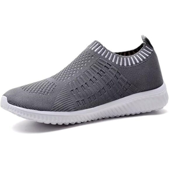 Women's Deep-Grey Athletic Walking Casual Mesh-Comfortable Workout Sneakers - Picture 1 of 7